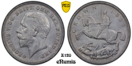 Great Britain, George V, Crown 1935, Art Deco, PCGS MS 65
