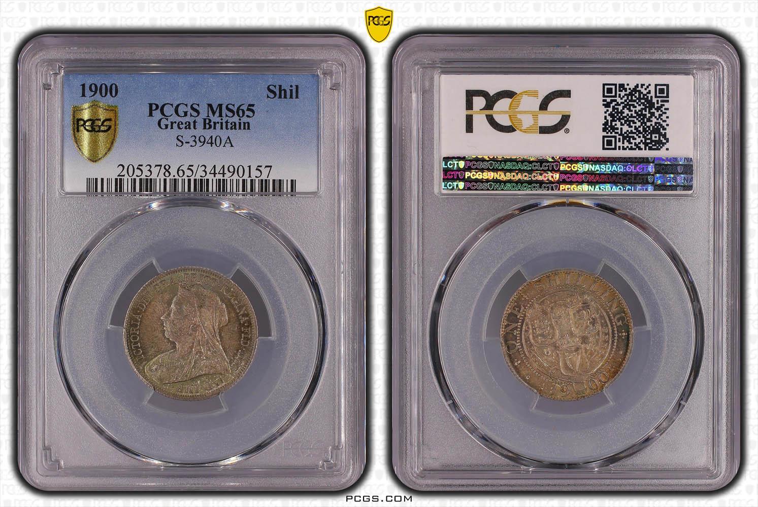 Great Britain, Victoria, Shilling 1900, nicely toned, PCGS MS 65