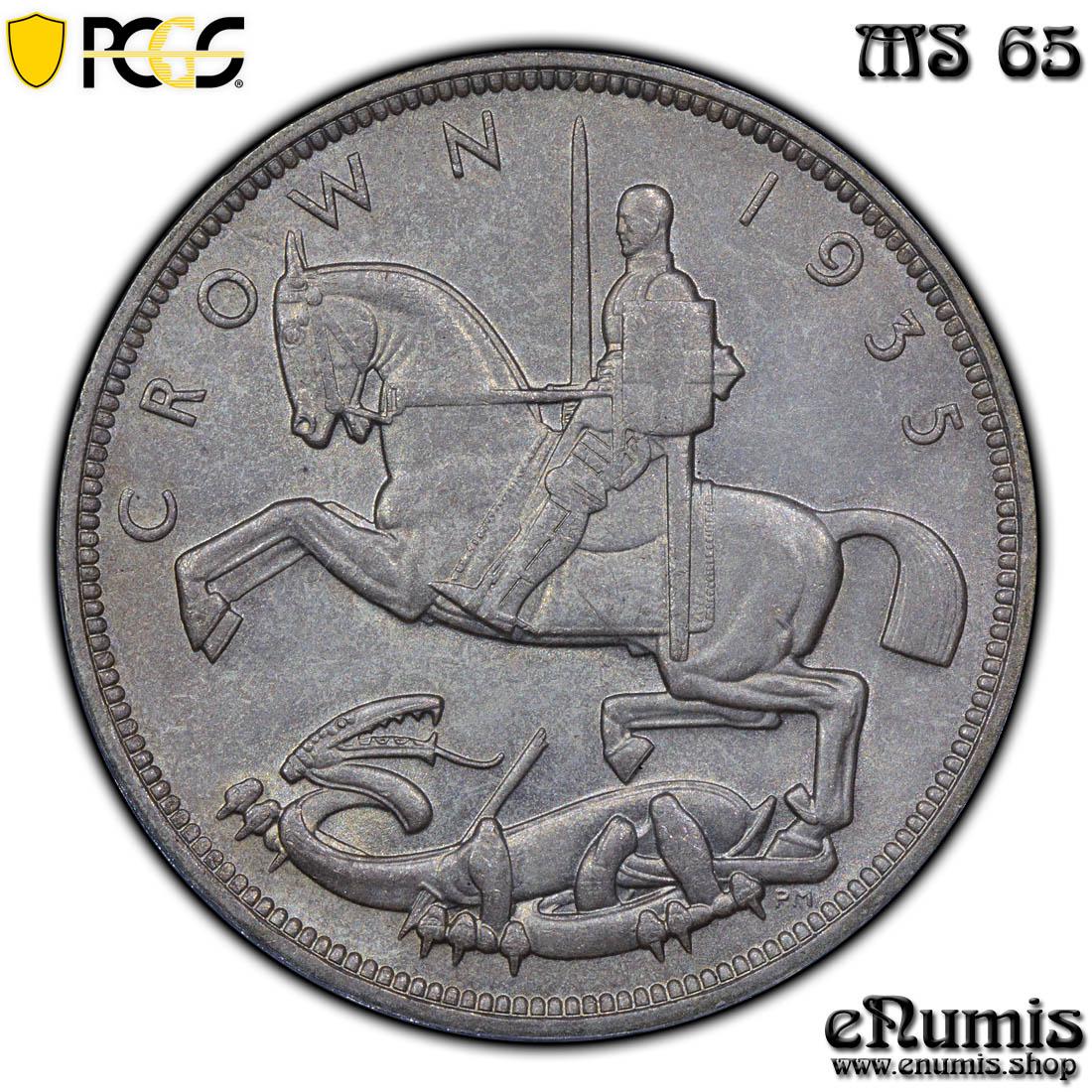 Great Britain, George V, Crown 1935, Art Deco, PCGS MS 65