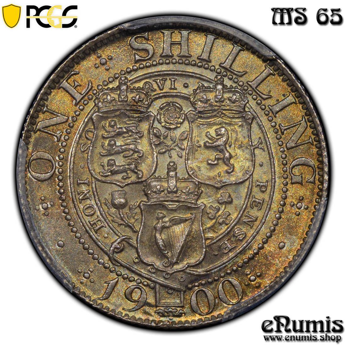 Great Britain, Victoria, Shilling 1900, nicely toned, PCGS MS 65