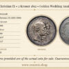 DENMARK, Christian IX, 2 Kroner 1892, Golden Wedding Anniversary, XF+
