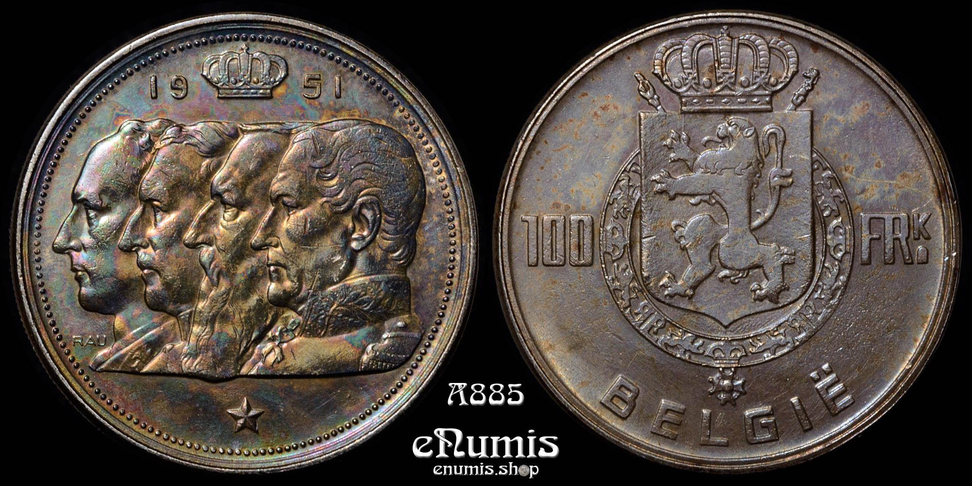 BELGIUM, Baudouin, 100 Francs 1951, Belgie, nicely toned, XF-UNC/UNC