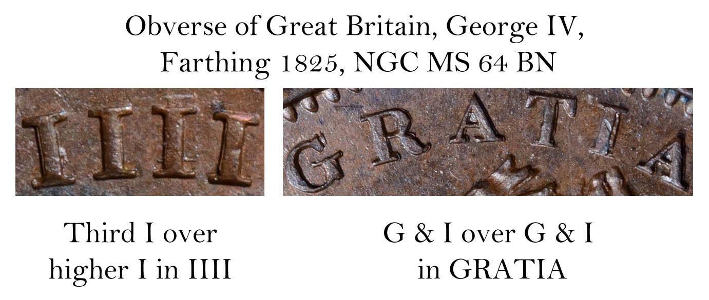 Great Britain, George IV, Farthing 1825, NGC MS 64 BN