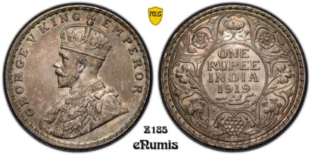 INDIA, George V, Rupee 1919, Bombay, PCGS MS 63