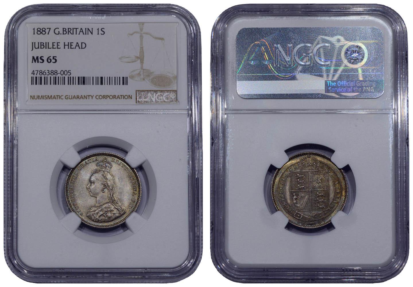 Great Britain, Victoria, Shilling 1887, nicely toned, NGC MS 65