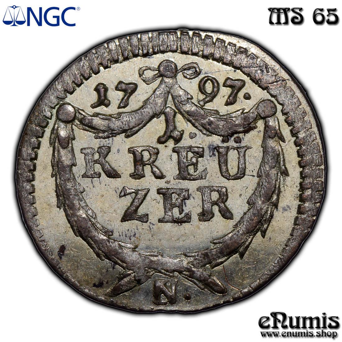 Germany, Nurnberg, Franz II, 1 Kreuzer 1797, NGC MS 65 Germany, Nurnberg, Franz II, 1 Kreuzer 1797, NGC MS 65