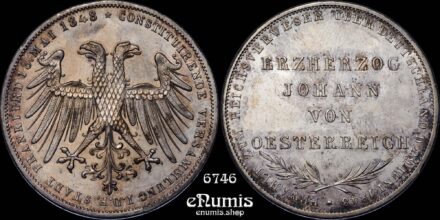 Germany, Frankfurt, 2 Gulden 1848, Vicar Election (Museum)