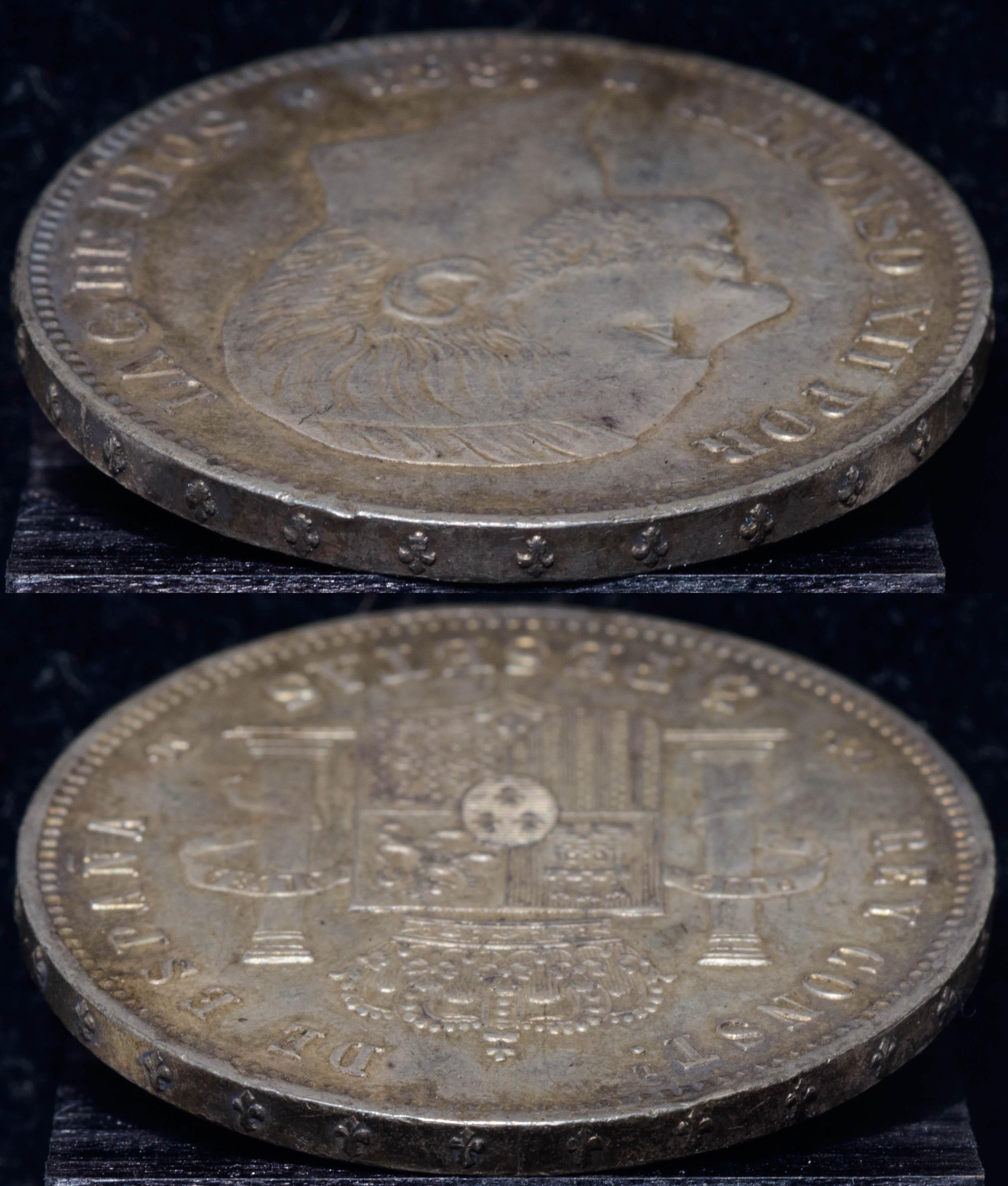 SPAIN, Alfonso XII, 5 Pesetas 1885 (1887) MS-M, toned, XF+/XF-UNC (Museum)