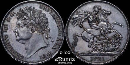Great Britain, George IV, Crown 1821, Secundo, UNC