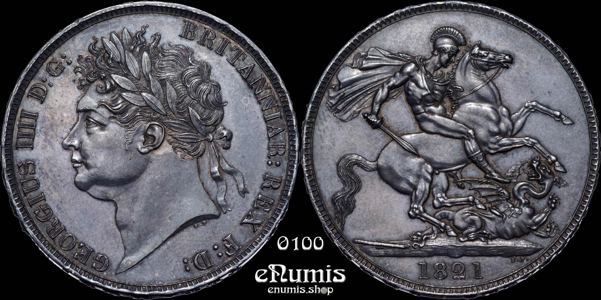 Great Britain, George IV, Crown 1821, Secundo, UNC