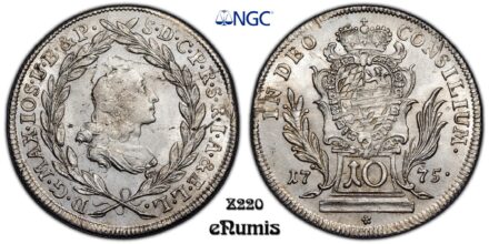 Germany, Bavaria, Maximilian III Joseph, 10 Kreuzer 1775, Top Pop, NGC MS 65