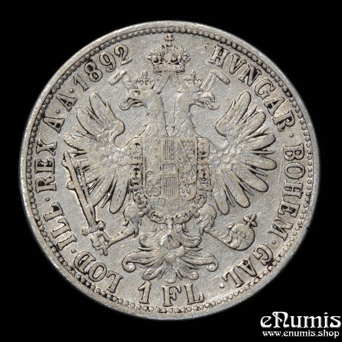 AUSTRIA, Franz Joseph I, 1 Florin Gulden 1892, scarce year, VF