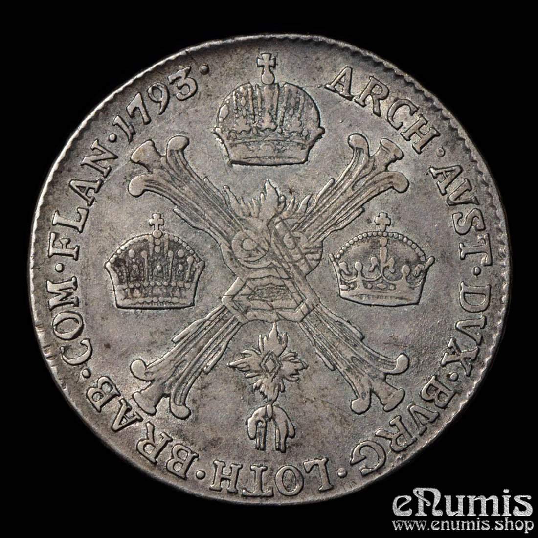 Austria, Franz II, 1/4 Taler 1793 B, Kremnitz, VF/VF-XF