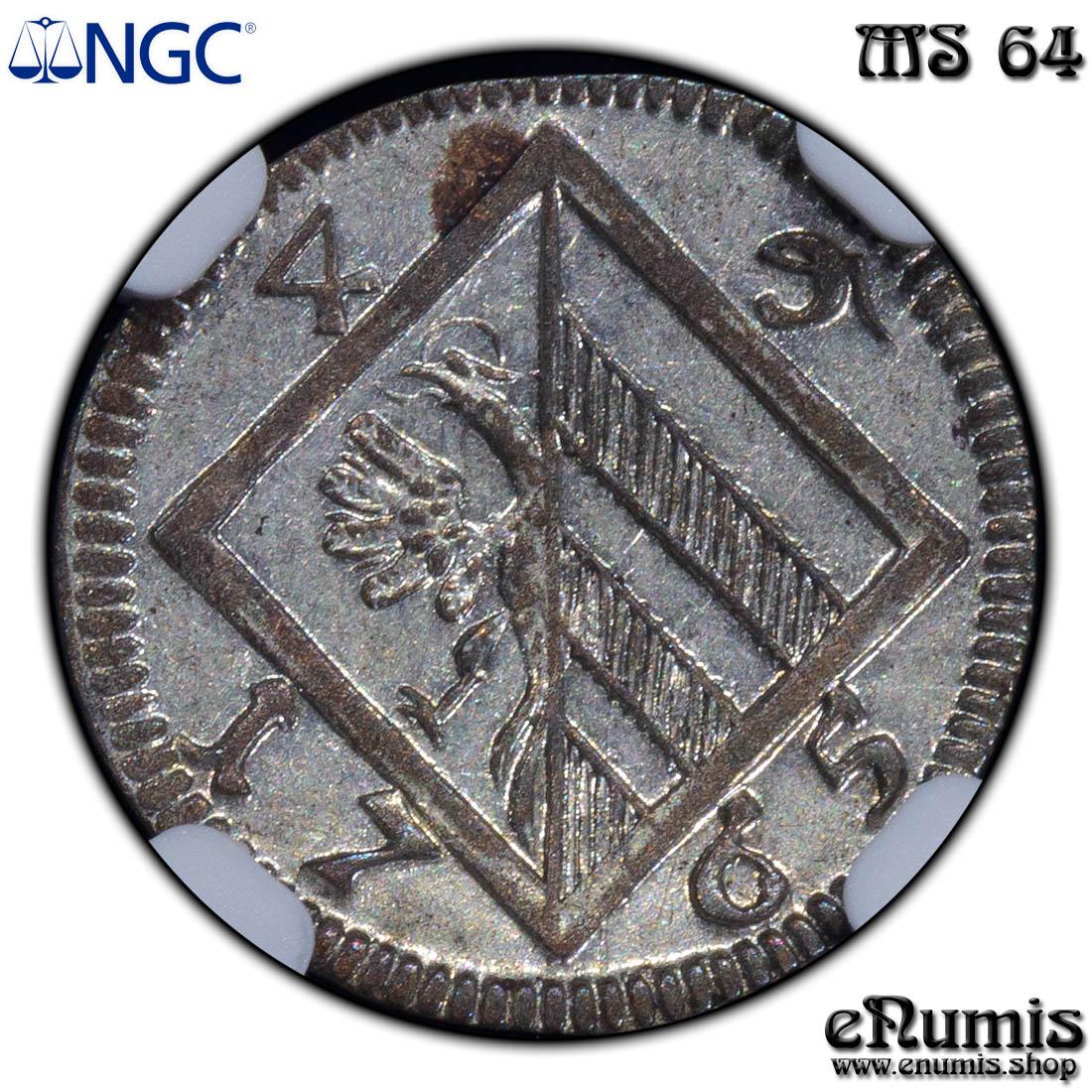 Germany, Nurnberg, Joseph II, 4 Pfennig 1765, NGC MS 64