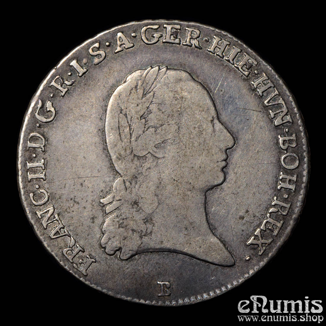 Austria, Franz II, 1/4 Taler 1793 B, Kremnitz, VF/VF-XF