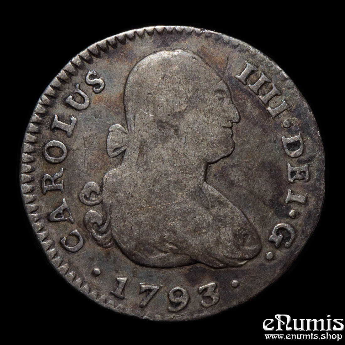 SPAIN, Carlos IV, 1 Real 1793 CN, Sevilla, aVF/VF