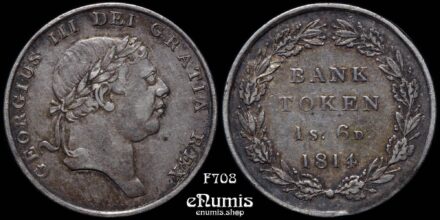 Great Britain, George III, 1 Shilling 6 pence 1814, Eighteenpence, VF-XF
