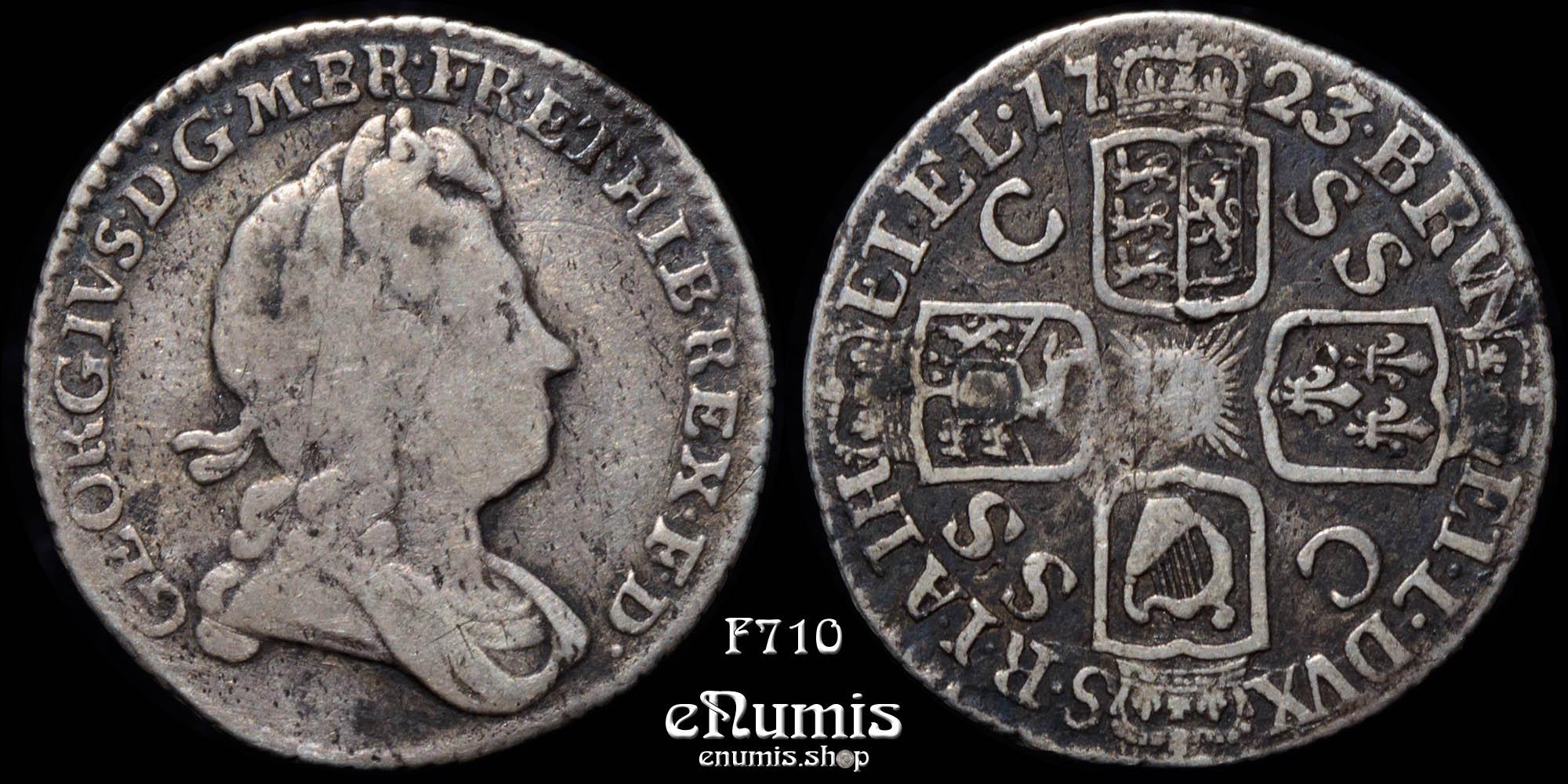 Great Britain, George I, 6 Pence 1723 CSS, Sixpence, aVF Great Britain, George I, 6 Pence 1723 CSS, Sixpence, aVF