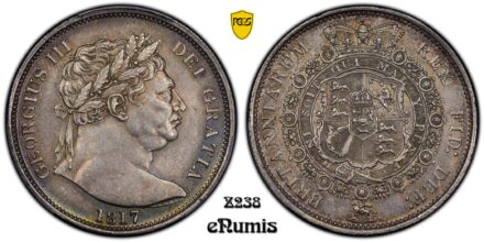 Great Britain, George III, Halfcrown 1817, Bull Head, PCGS MS 62