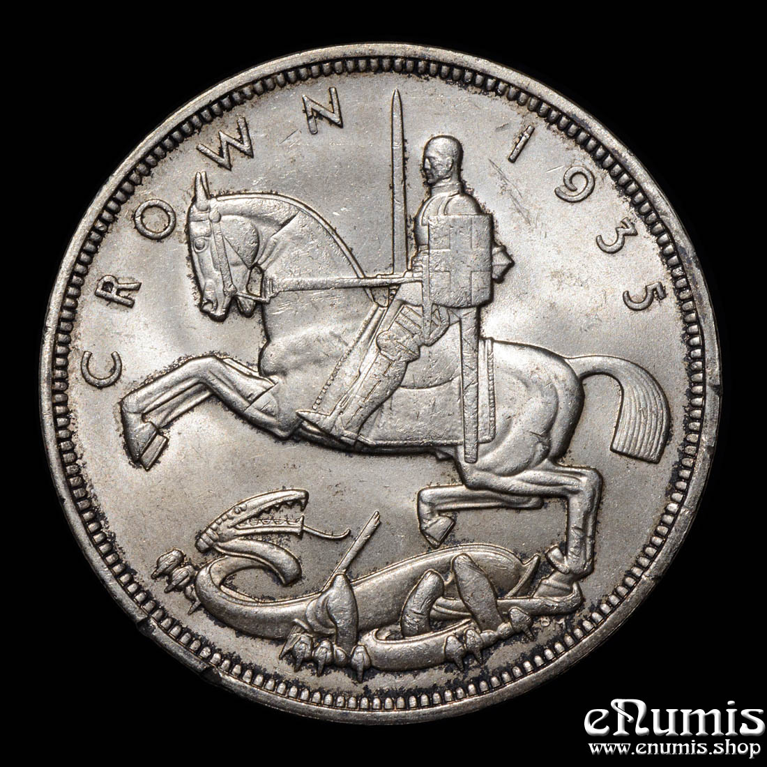 Great Britain, George V, Crown 1935, Art Deco, UNC