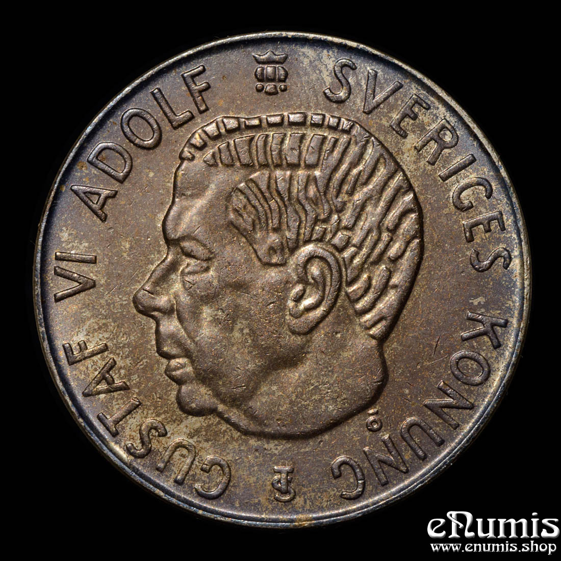 SWEDEN, Gustaf VI Adolf, 5 Kronor 1955, silver, aUNC