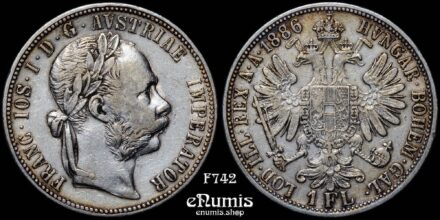AUSTRIA, Franz Joseph I, 1 Florin Gulden 1886, VF-XF