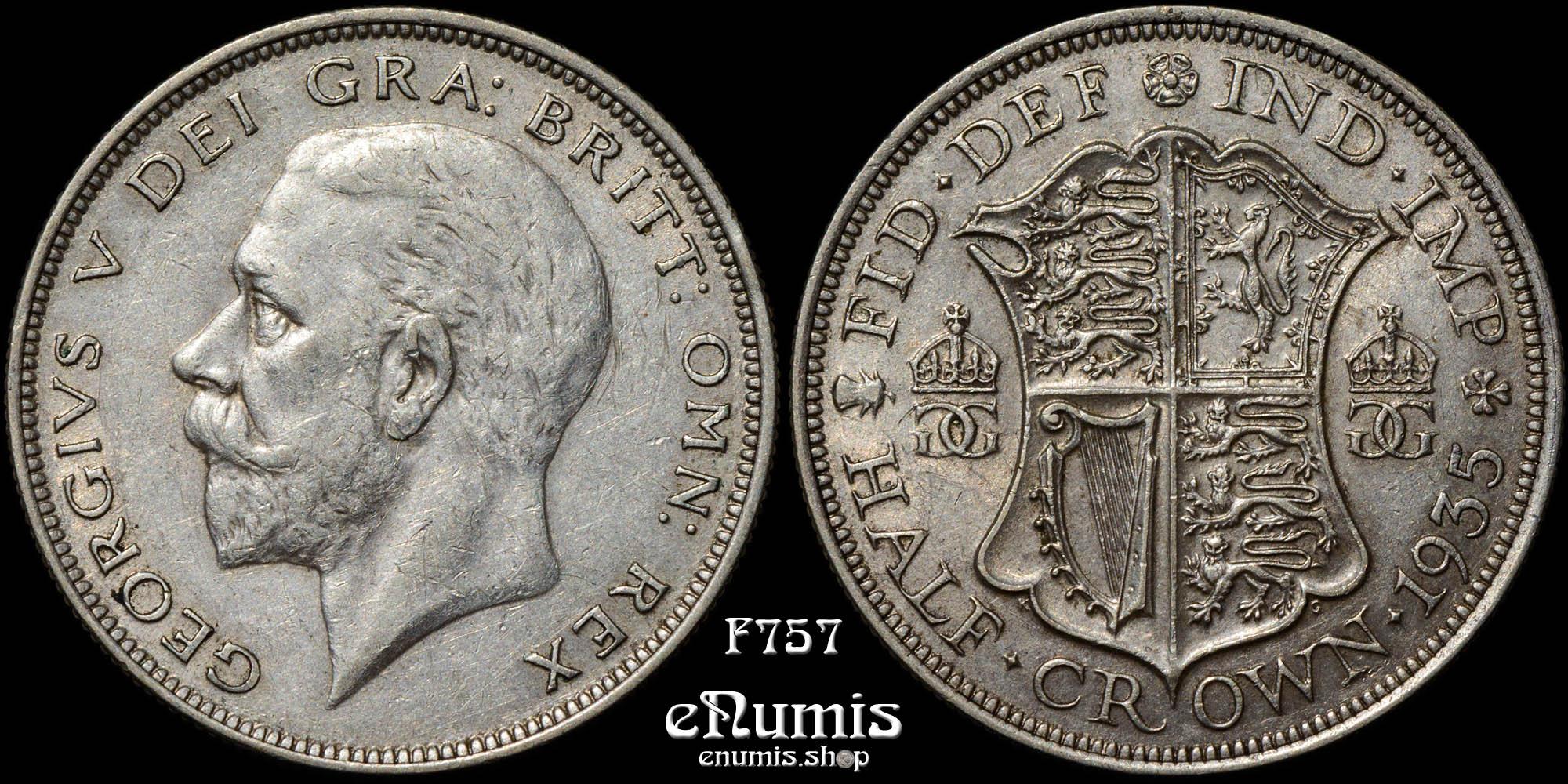 Great Britain, George V, Halfcrown 1935, silver, XF+/XF-UNC Great Britain, George V, Halfcrown 1935, silver, XF+/XF-UNC