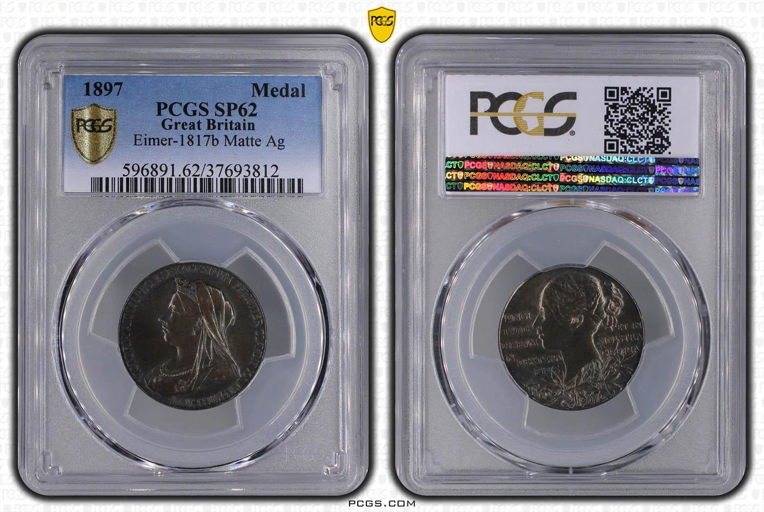 Great Britain, Victoria, Official Silver Medal 1897, Diamond Jubilee, PCGS SP 62 Great Britain, Victoria, Official Silver Medal 1897, Diamond Jubilee, PCGS SP 62