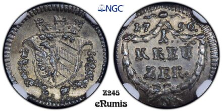 Germany, Nurnberg, Franz II, 1 Kreuzer 1796, Top Pop, NGC MS 64