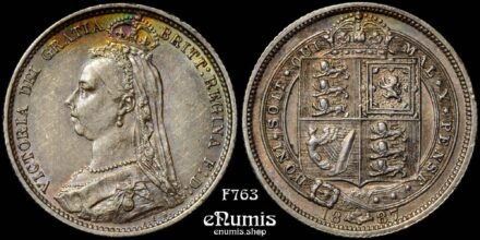 Great Britain, Victoria, Sixpence 1887, R over I in Victoria, Rare!, XF-UNC
