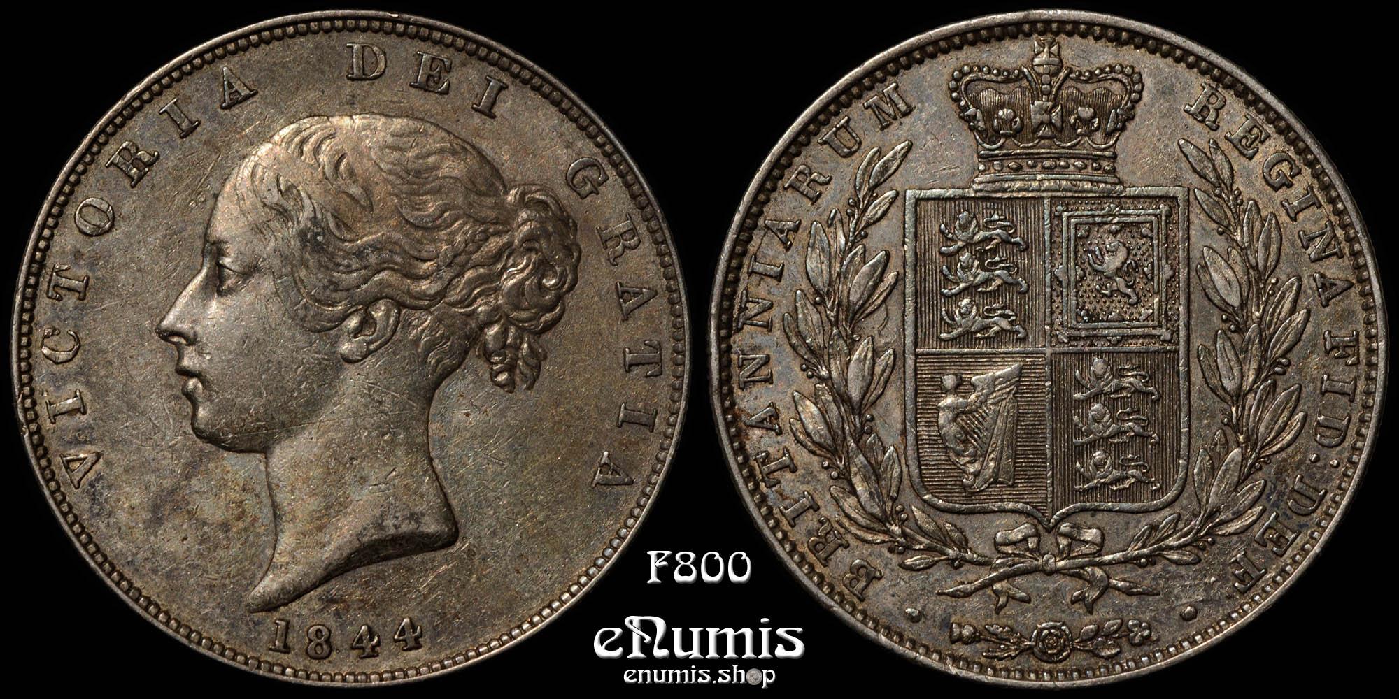 Great Britain, Victoria, Halfcrown 1844, toned, XF-UNC