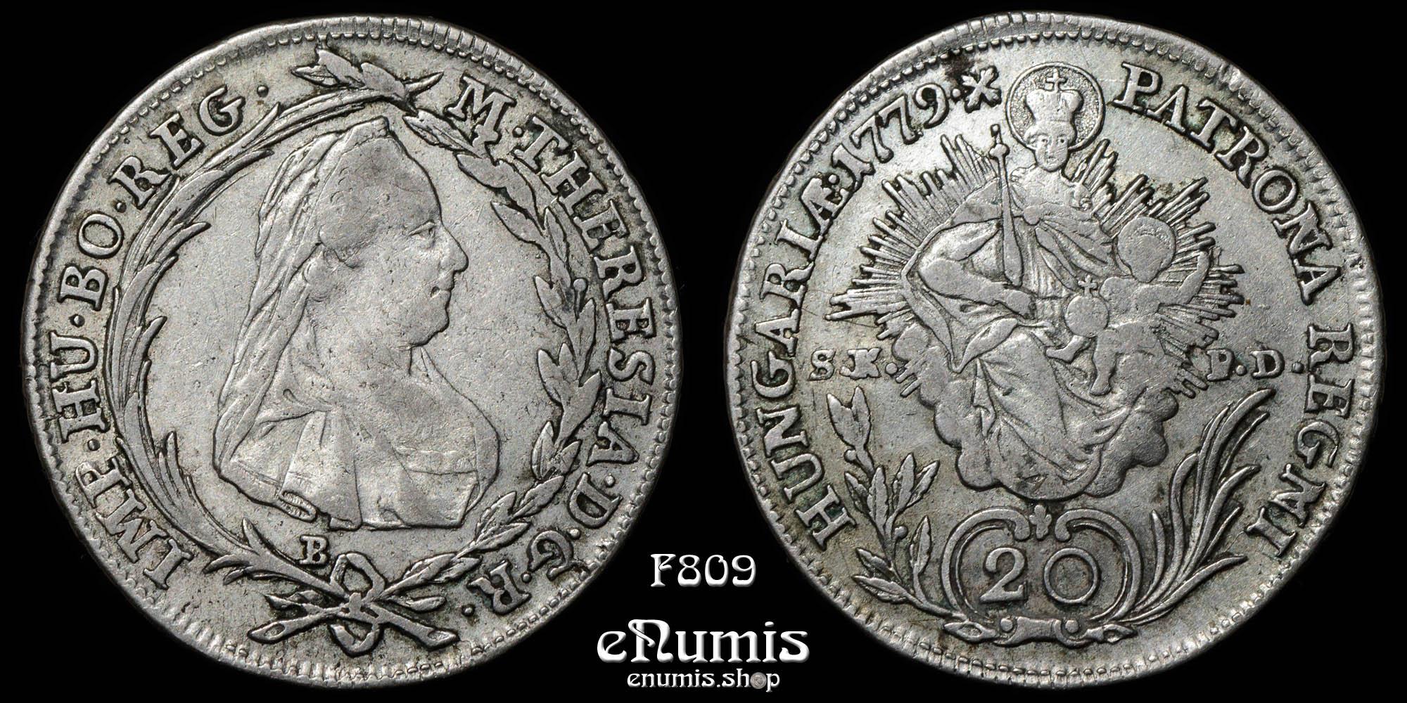 Hungary, Maria Theresa, 20 Kreuzer 1779 B, Kremnitz, VF+