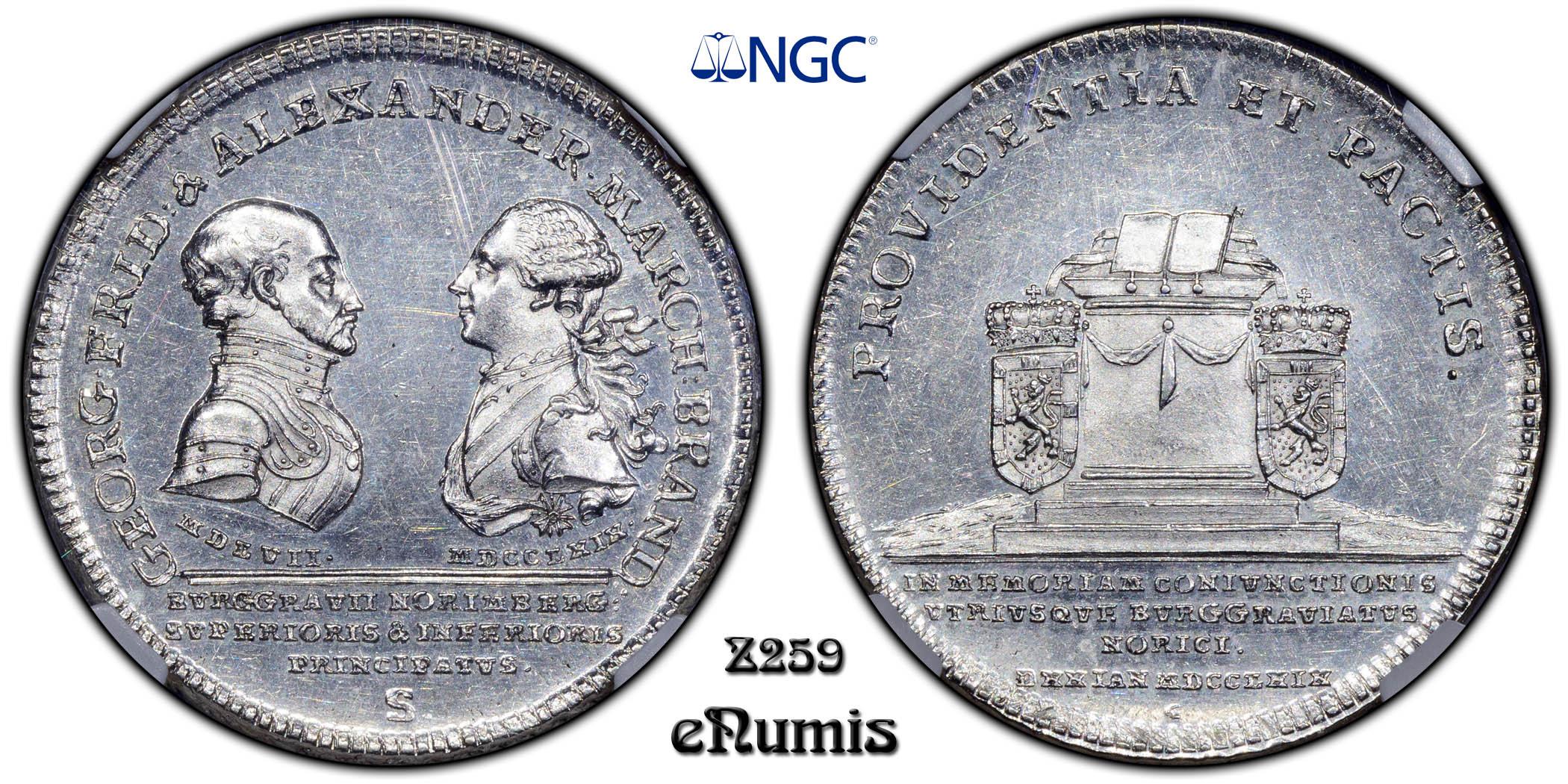 Germany, Brandenburg Ansbach, Alexander, Taler 1769, NGC MS 61