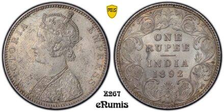 INDIA, Victoria, Rupee 1892, Bombay, Prid. 181, Top Pop, PCGS MS 64
