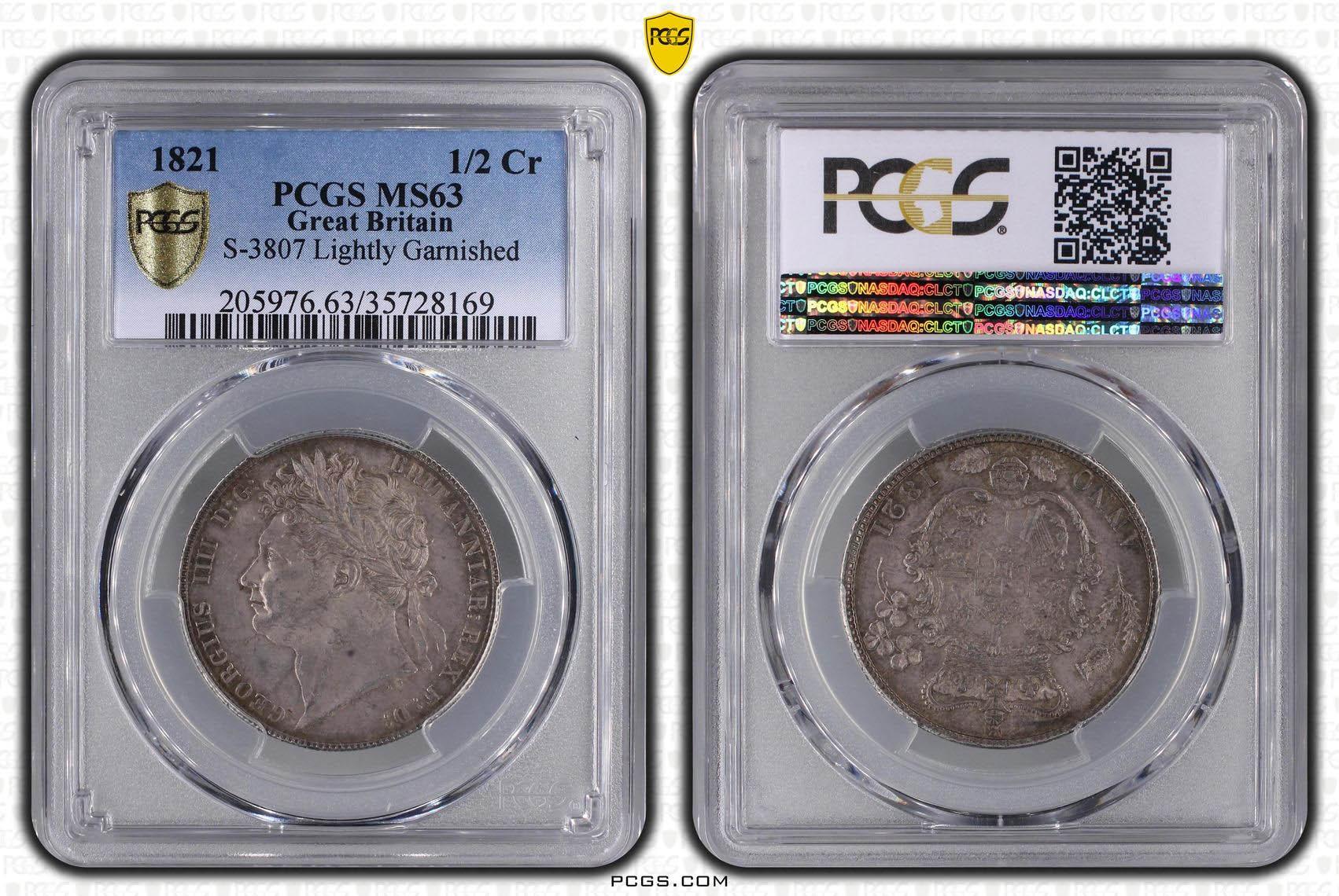 Great Britain, George IV, Halfcrown 1821, PCGS MS 63 Great Britain, George IV, Halfcrown 1821, PCGS MS 63