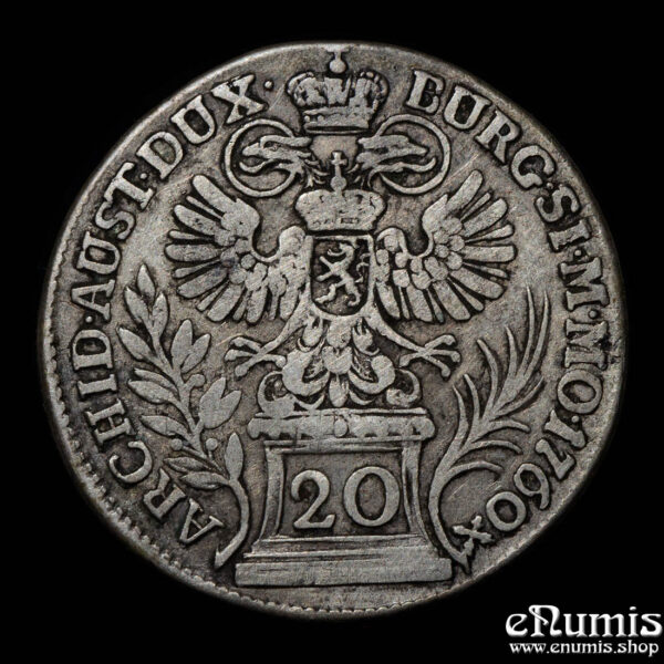 Austria, Maria Theresa, 20 Kreuzer 1760, Prague, VF • eNumis