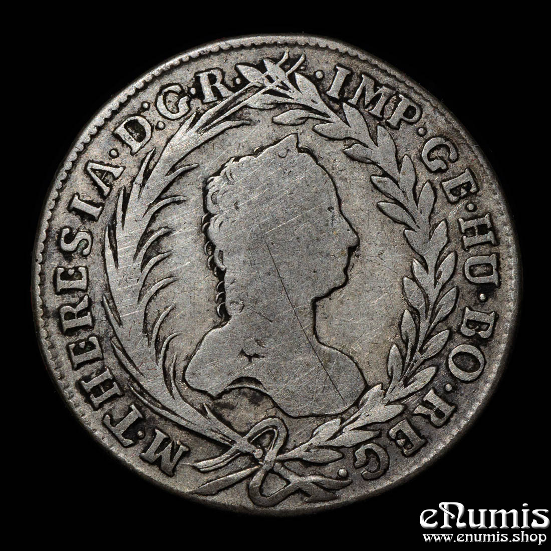 AUSTRIA, Maria Theresa, 20 Kreuzer 1760, Prague, VF