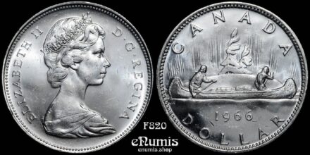 CANADA, Elizabeth II, Dollar 1966, silver, UNC
