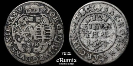Germany, Saxony, Johann Georg IV, 1/12 Taler, 2 Groschen 1694, VF