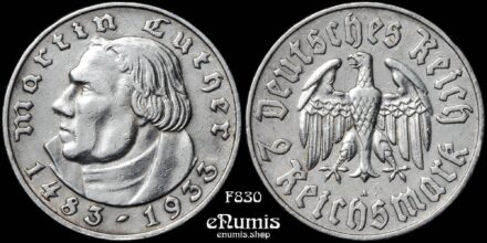 Germany, Third Reich, 2 Mark 1933 A, Berlin, Luther, VF-XF