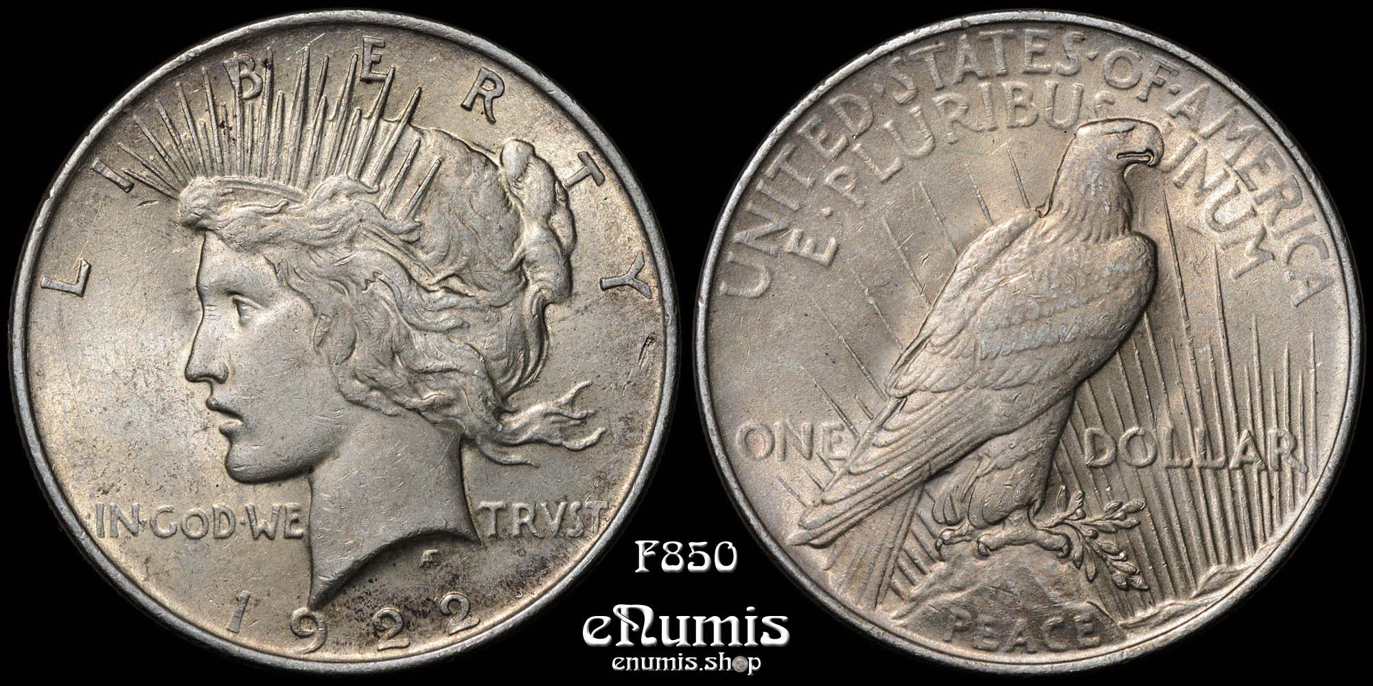 USA, $1 Peace Dollar 1922, Philadelphia, UNC