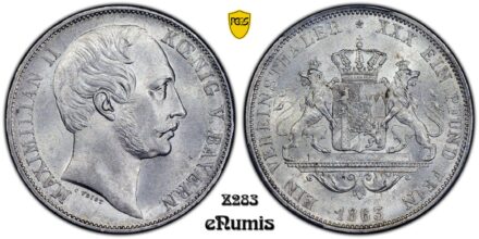 Germany, Bavaria, Maximilian II, Taler 1863, Top Pop, PCGS MS 64