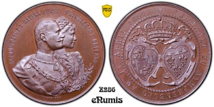 Germany, Bavaria, Medal 1891, Prince's wedding, Top Pop, PCGS SP 66 BN