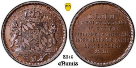 FRANCE, BAVARIA, 2 Francs 1810, Mint visiting, Top Pop, PCGS SP 66 BN