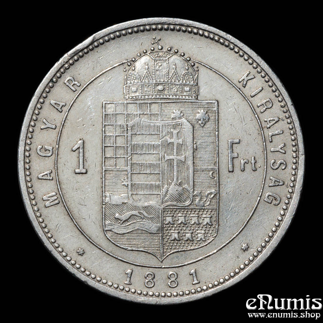 HUNGARY, Franz Joseph I, 1 Forint 1881, XF+ HUNGARY, Franz Joseph I, 1 Forint 1881, XF+