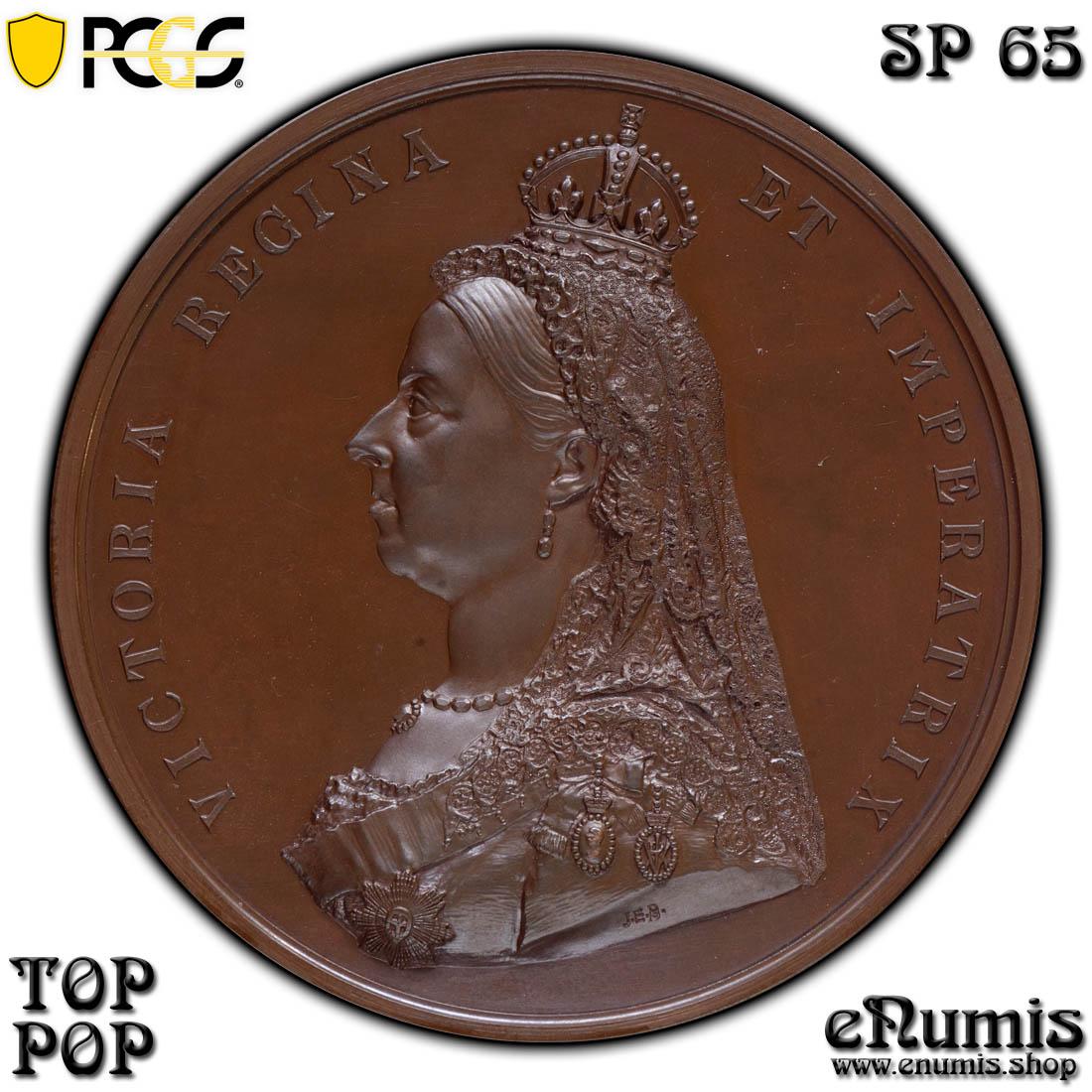 Great Britain, Victoria, Official Medal 1887, Golden Jubilee, Top Pop, PCGS SP 65