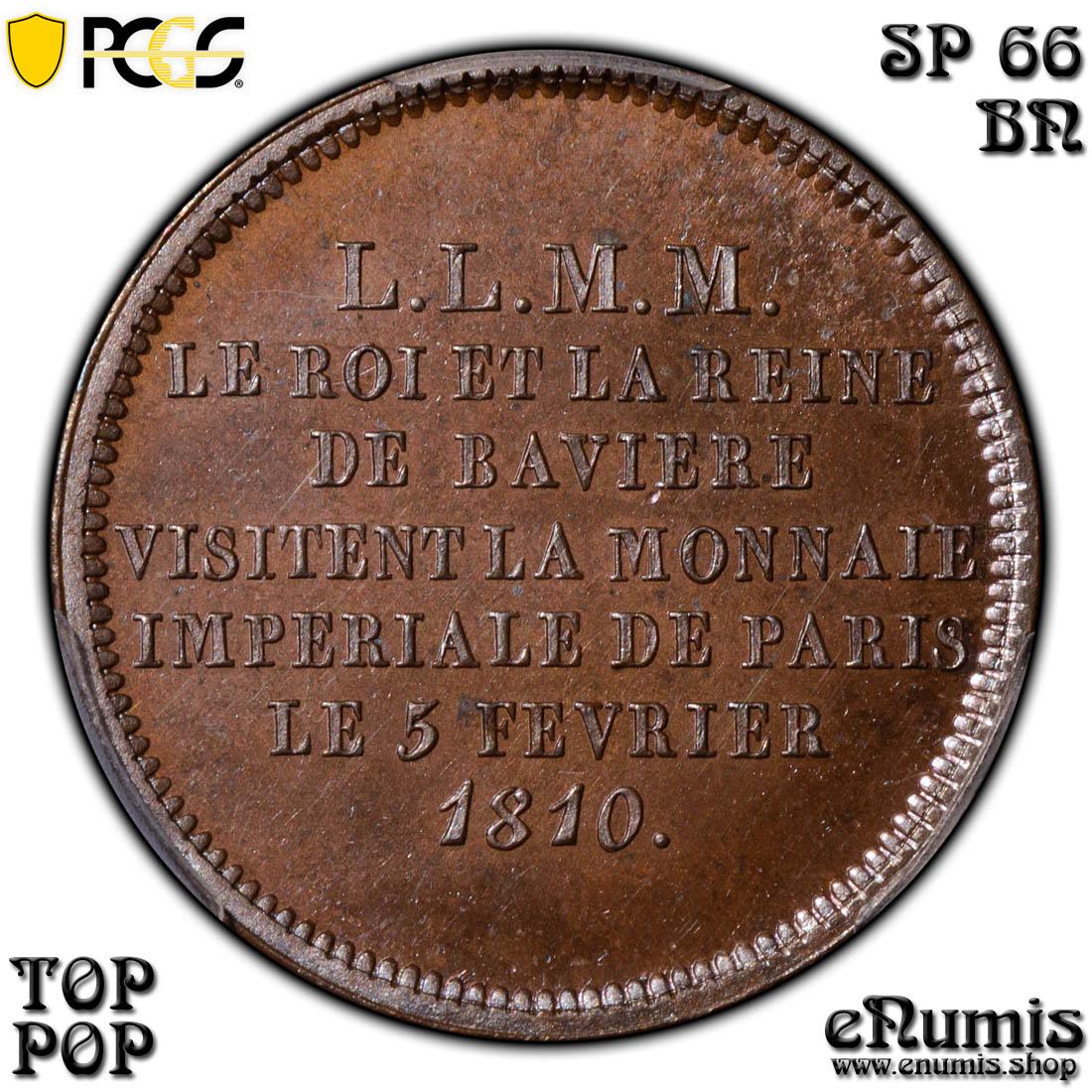 FRANCE, BAVARIA, 2 Francs 1810, Mint visiting, Top Pop, PCGS SP 66 BN