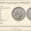 HUNGARY, Franz Joseph I, 1 Forint 1881, XF+ HUNGARY, Franz Joseph I, 1 Forint 1881, XF+