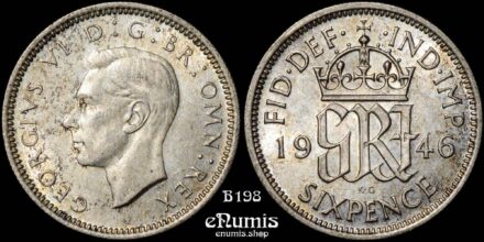 Great Britain, George VI, Sixpence 1946, silver, UNC