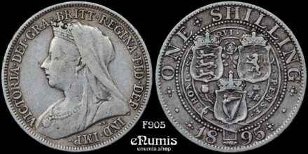 Great Britain, Victoria, Shilling 1895, large rose, aVF